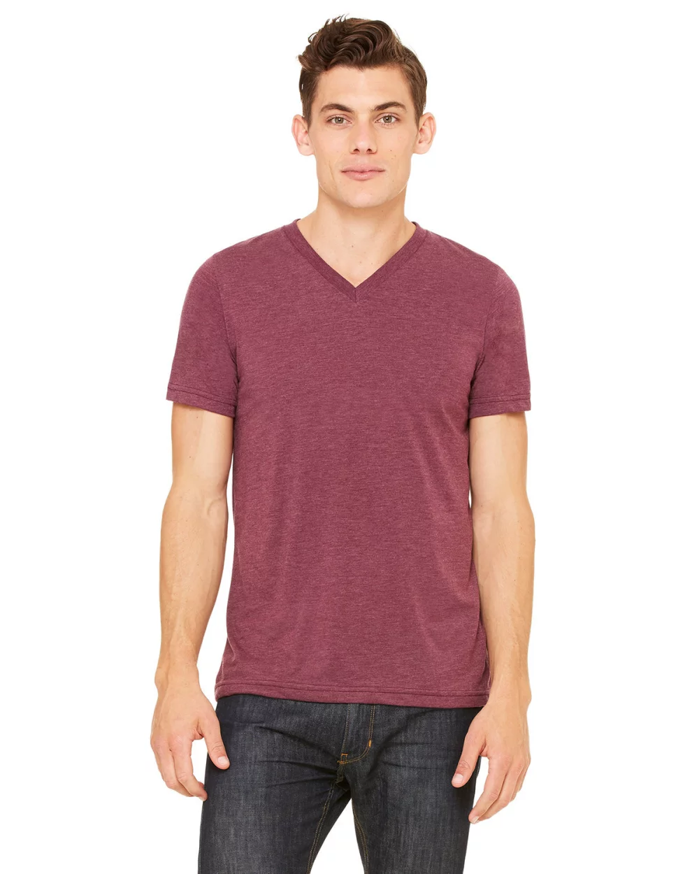 T-shirt col V unisexe en mélange triblend de BELLA+CANVAS