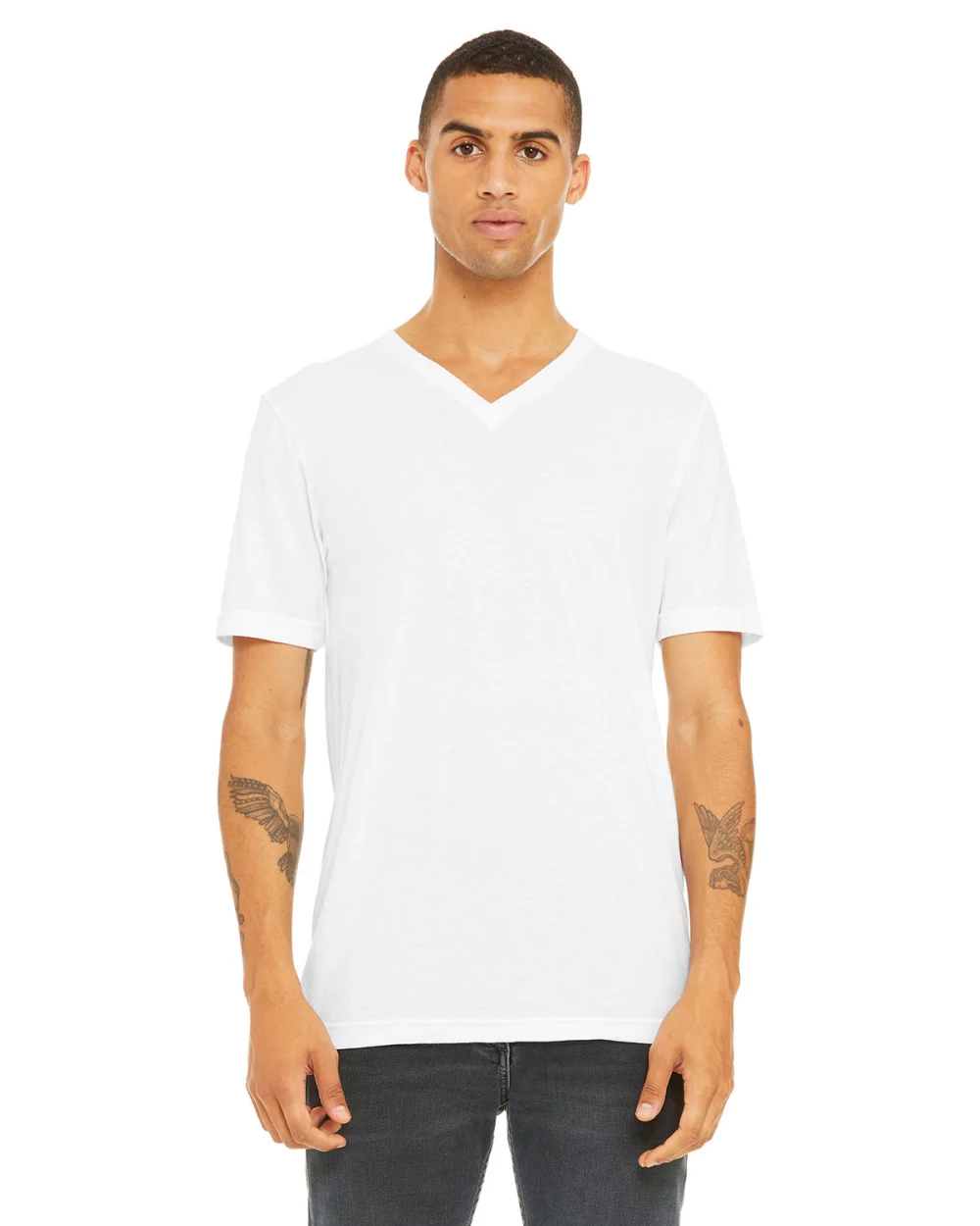 T-shirt col V unisexe en mélange triblend de BELLA+CANVAS
