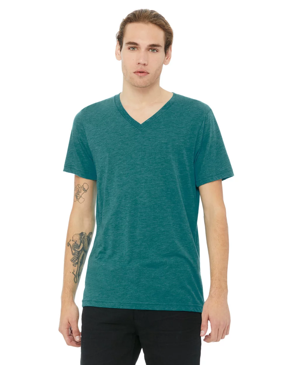 T-shirt col V unisexe en mélange triblend de BELLA+CANVAS