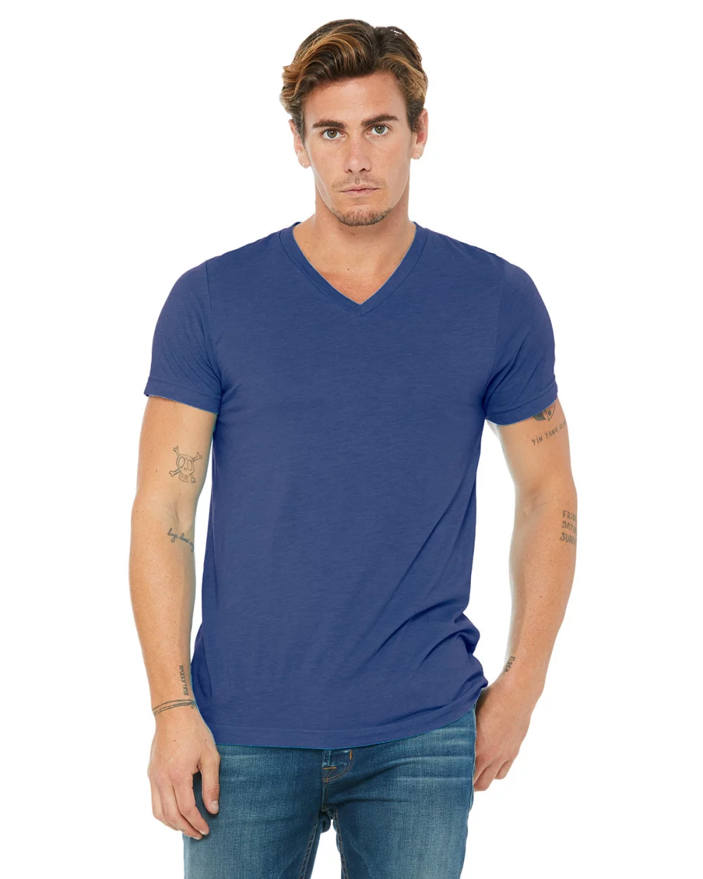 T-shirt col V unisexe en mélange triblend de BELLA+CANVAS