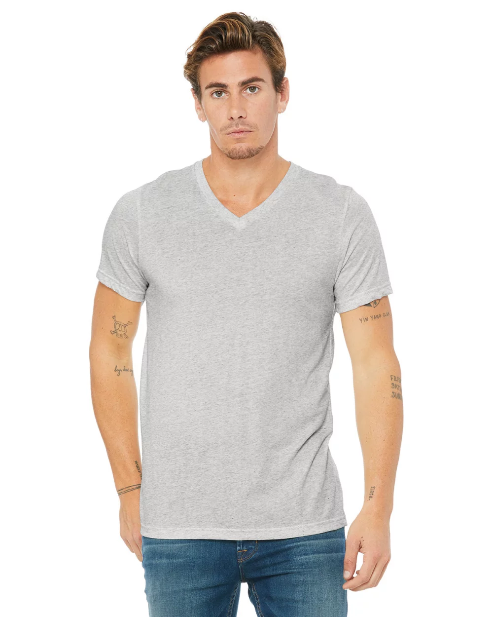 T-shirt col V unisexe en mélange triblend de BELLA+CANVAS
