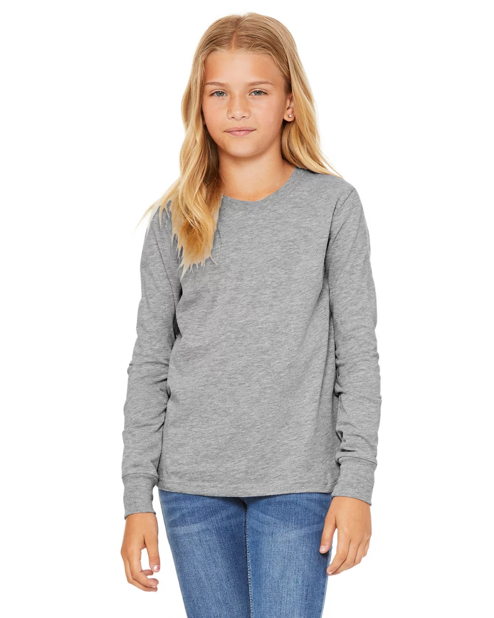 BELLA+CANVAS Youth Heather CVC Long-Sleeve T-Shirt