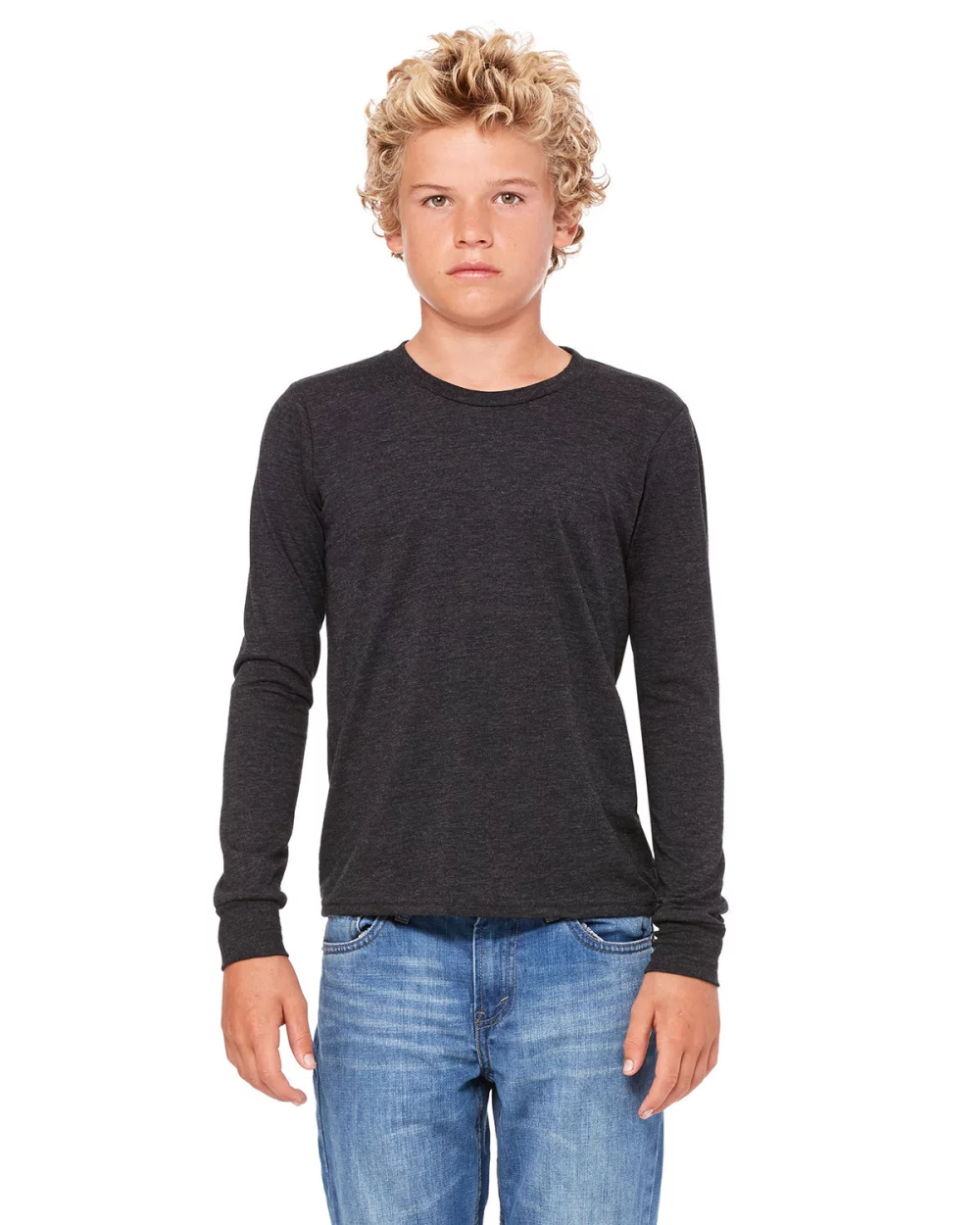 BELLA+CANVAS Youth Heather CVC Long-Sleeve T-Shirt