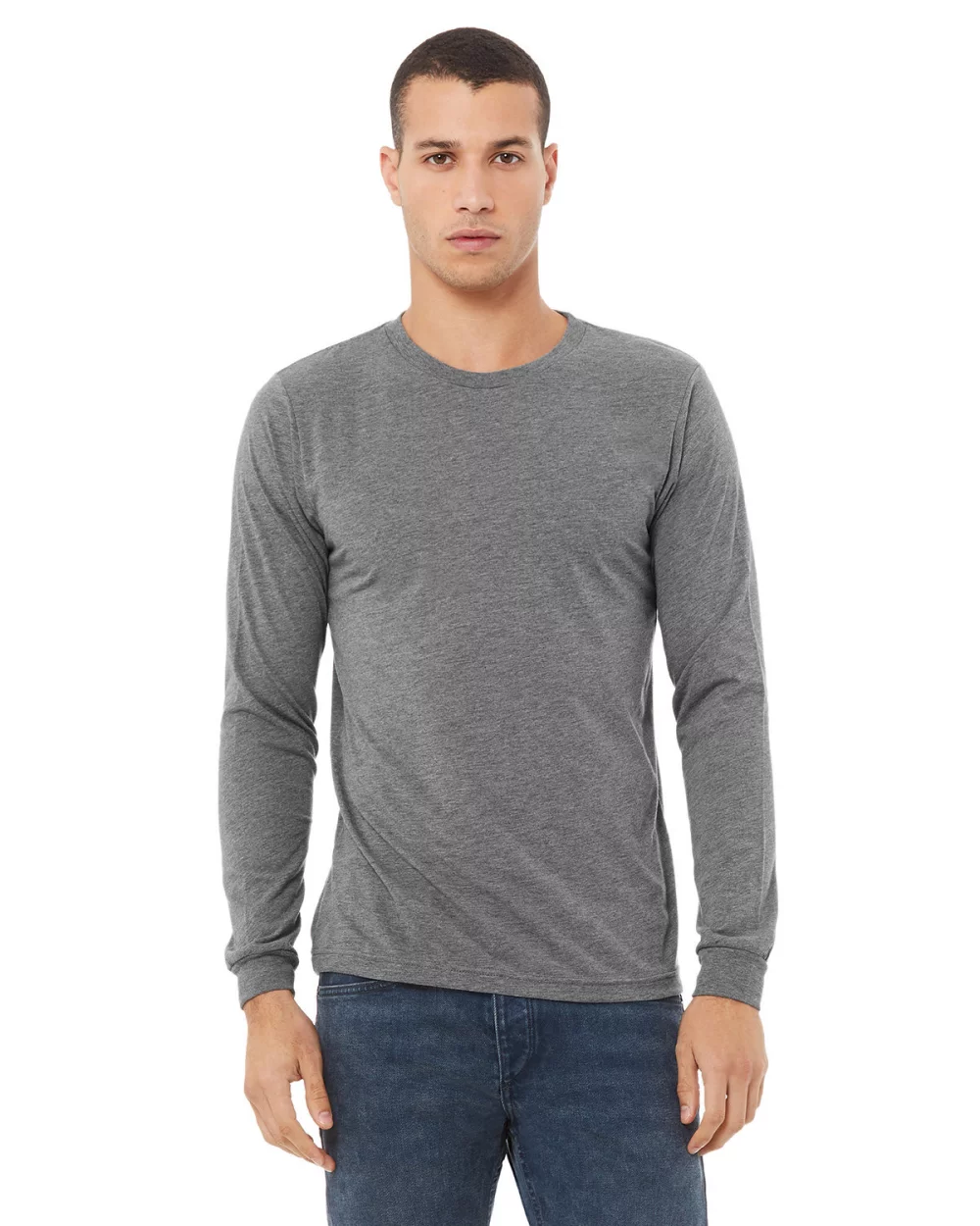 T-shirt à manches longues unisexe en mélange triblend de BELLA+CANVAS