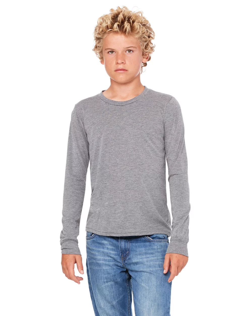 T-shirt à manches longues pour jeunes en mélange triblend de BELLA+CANVAS