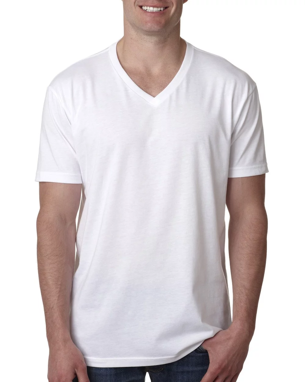 T-shirt col V pour hommes de la marque NEXT LEVEL APPAREL