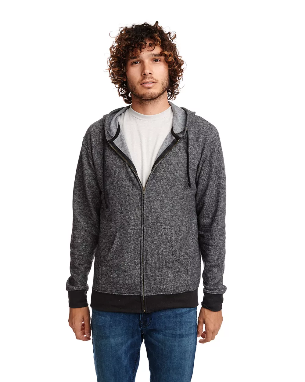 Sweat à capuche zippé en molleton denim Pacifica pour adulte de NEXT LEVEL APPAREL
