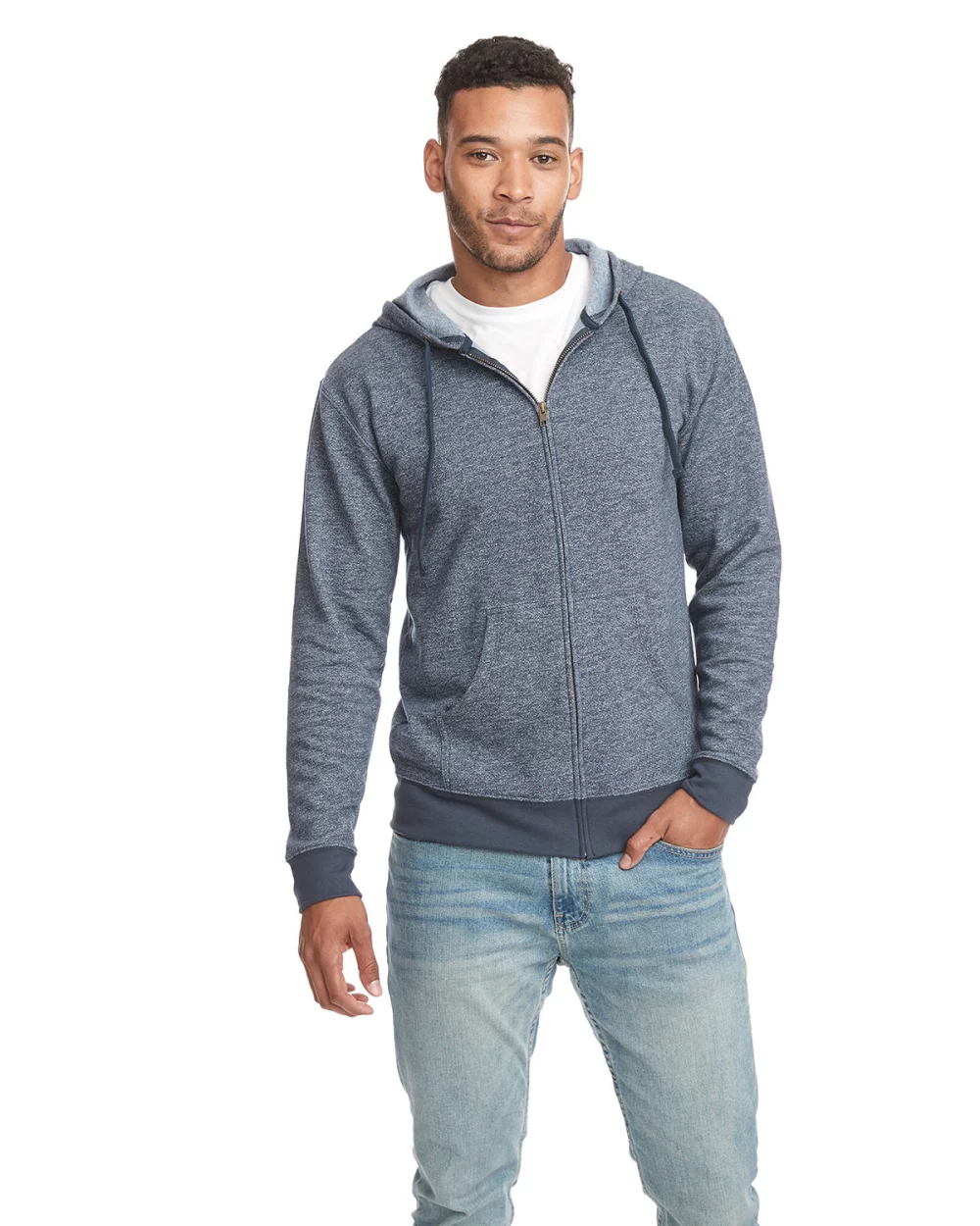 Sweat à capuche zippé en molleton denim Pacifica pour adulte de NEXT LEVEL APPAREL