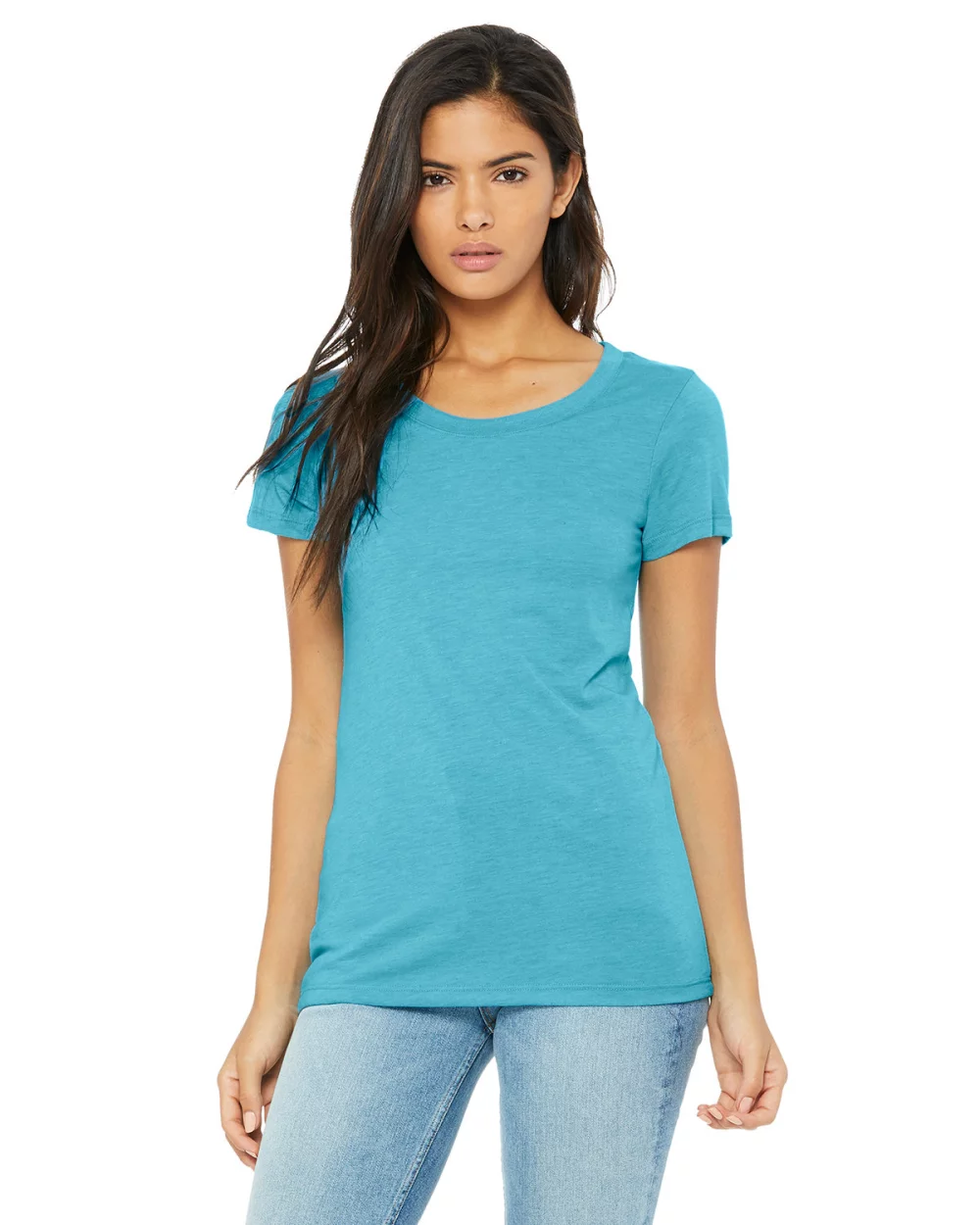 T-shirt à manches courtes en mélange de triblend pour femmes de BELLA+CANVAS.