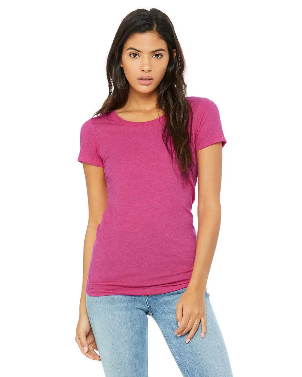 T-shirt à manches courtes en mélange de triblend pour femmes de BELLA+CANVAS.