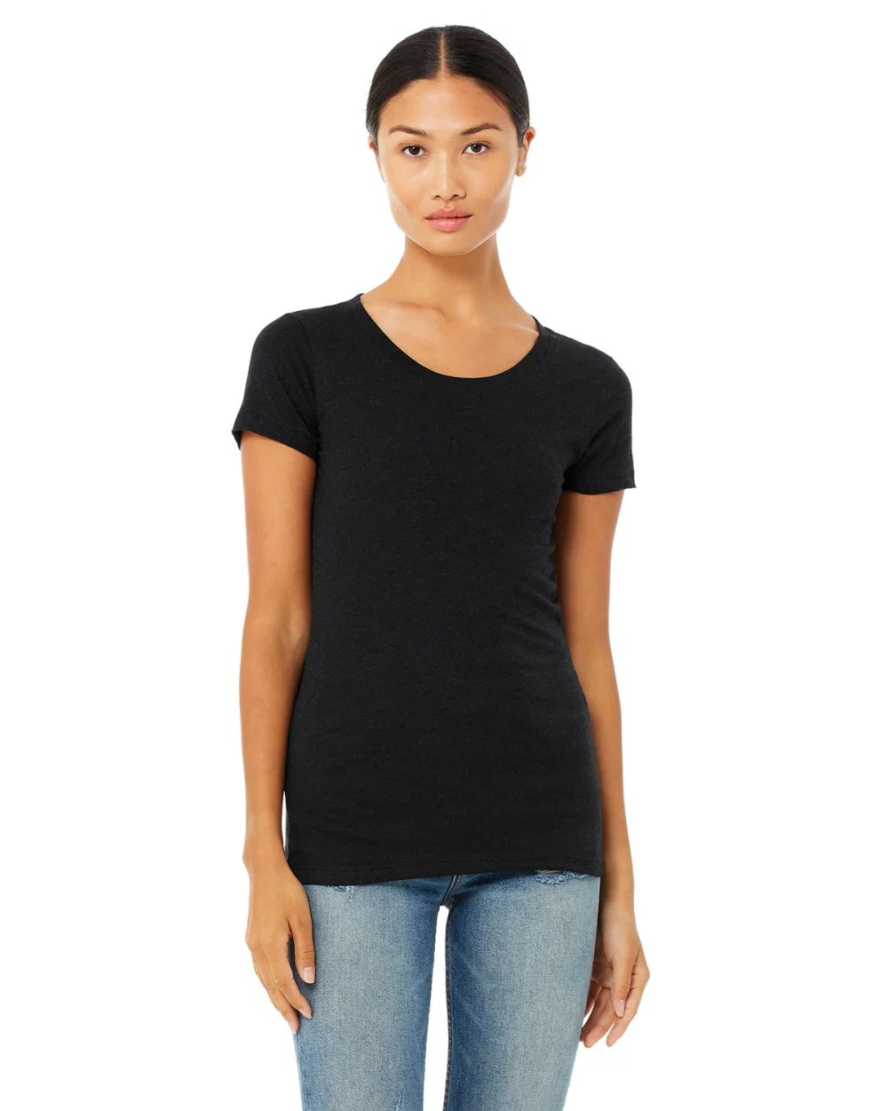 T-shirt à manches courtes en mélange de triblend pour femmes de BELLA+CANVAS.