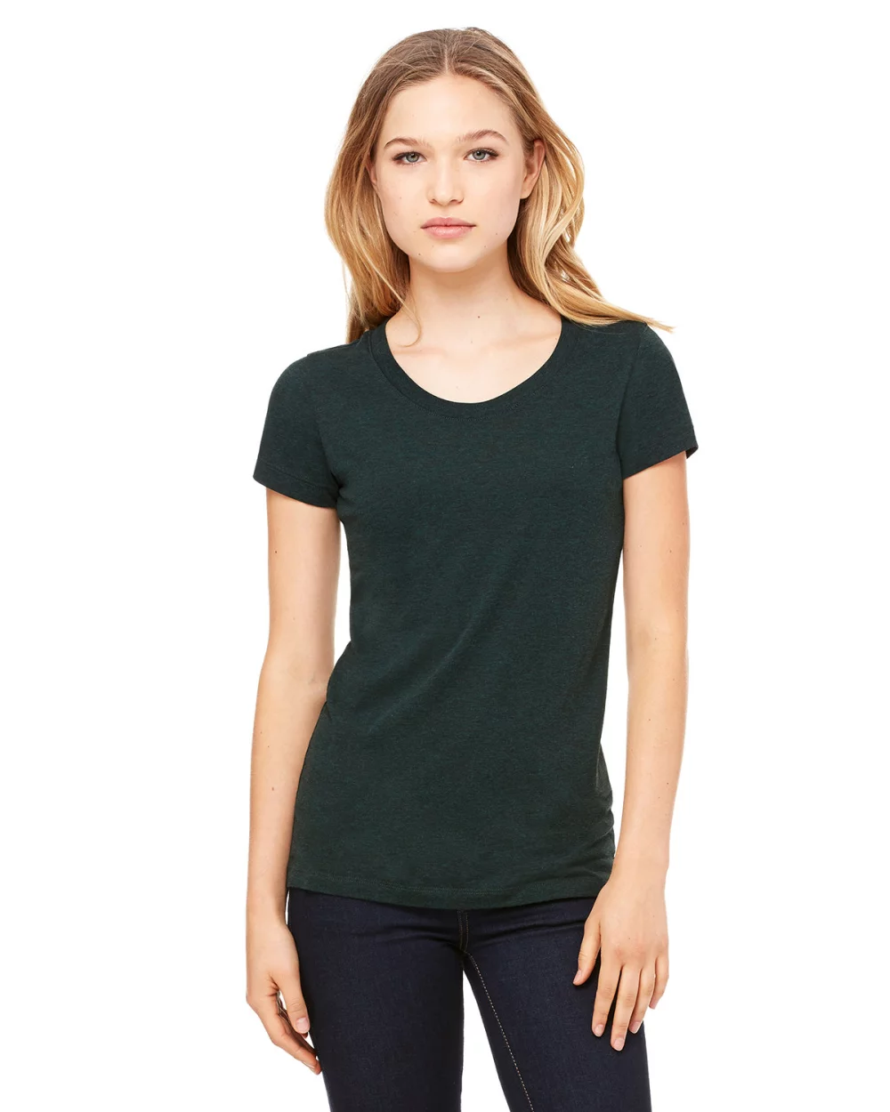 T-shirt à manches courtes en mélange de triblend pour femmes de BELLA+CANVAS.