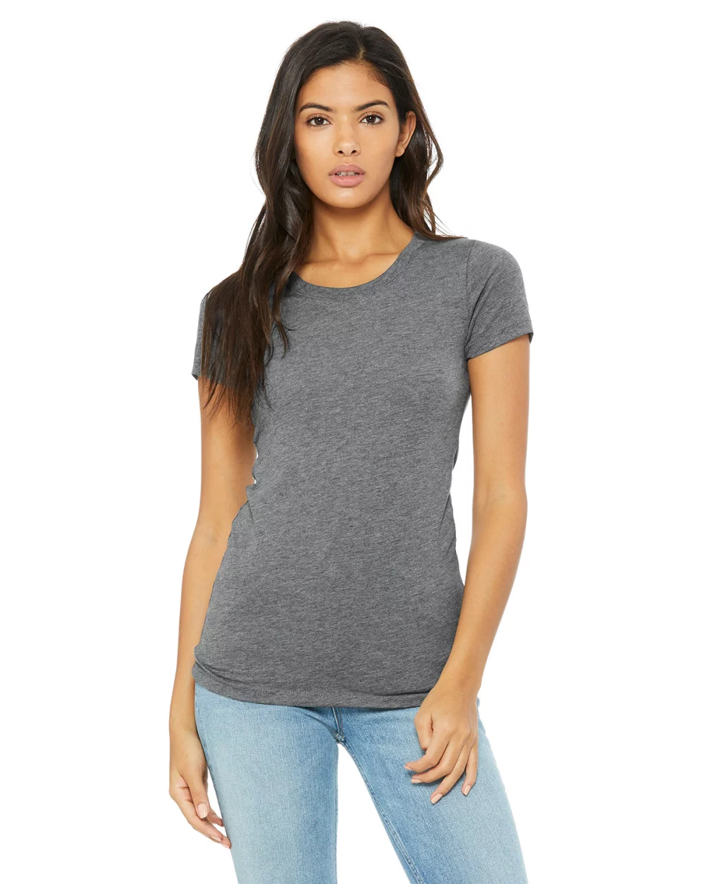 T-shirt à manches courtes en mélange de triblend pour femmes de BELLA+CANVAS.