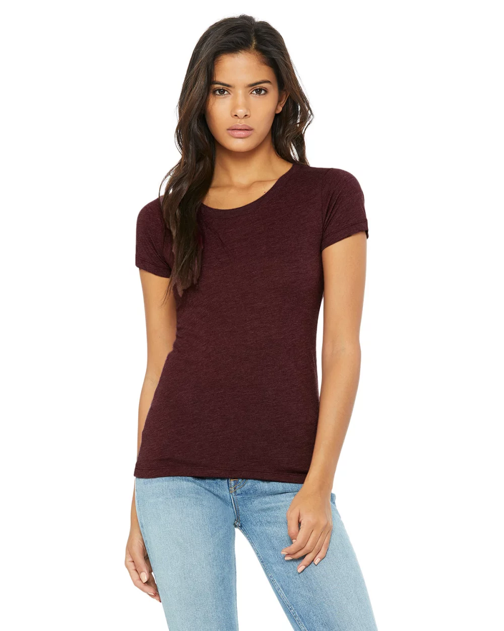 T-shirt à manches courtes en mélange de triblend pour femmes de BELLA+CANVAS.