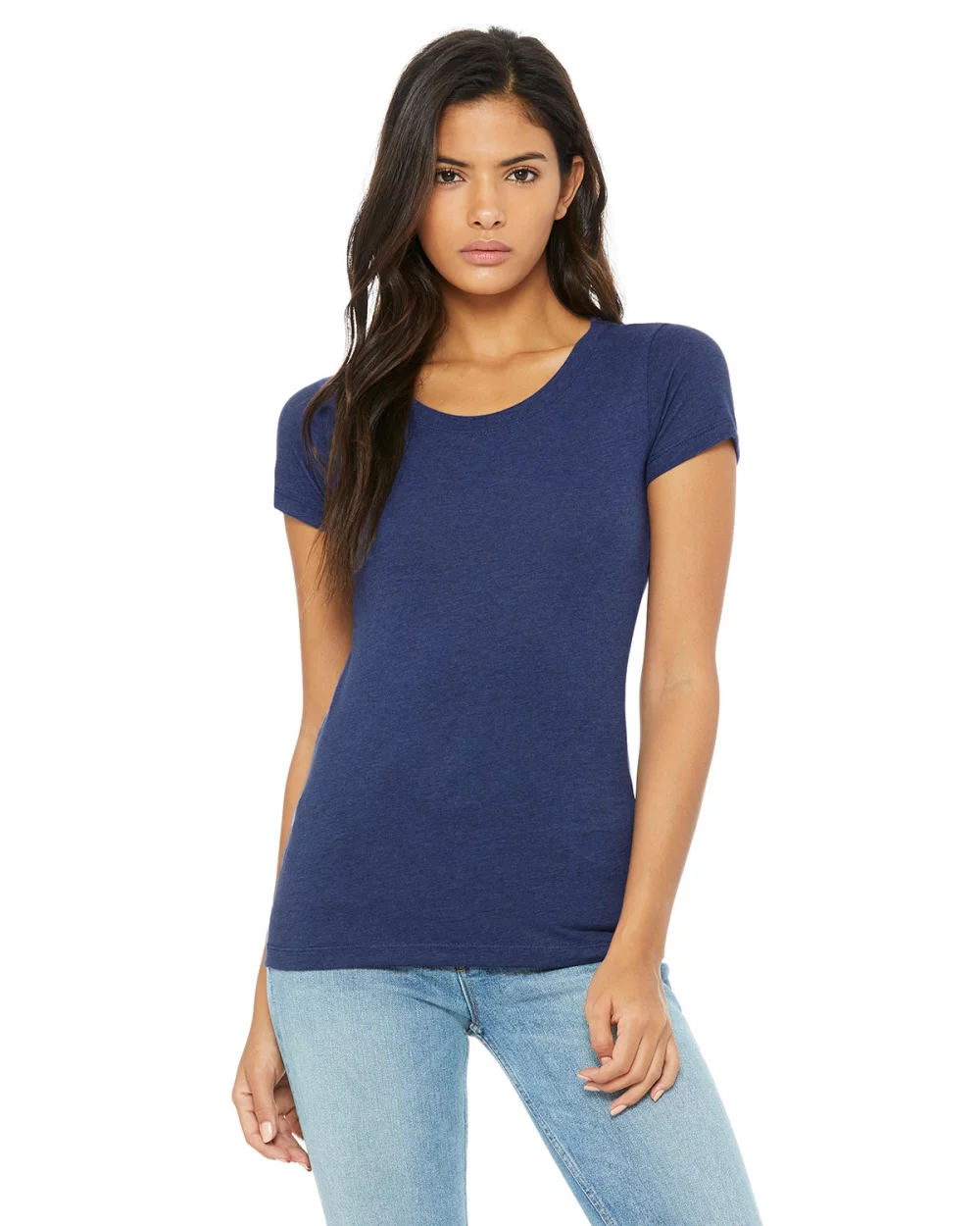 T-shirt à manches courtes en mélange de triblend pour femmes de BELLA+CANVAS.