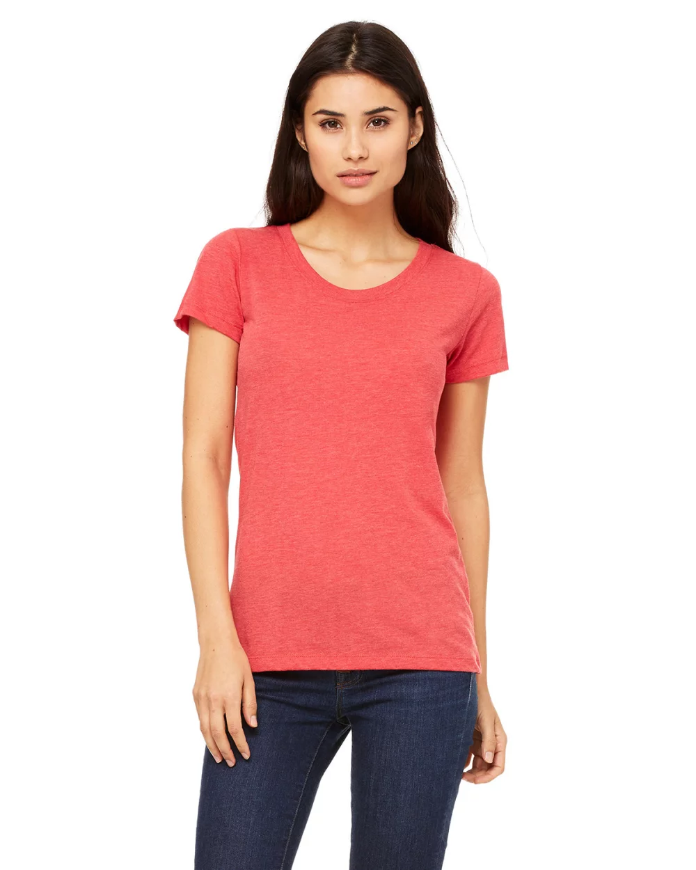 T-shirt à manches courtes en mélange de triblend pour femmes de BELLA+CANVAS.