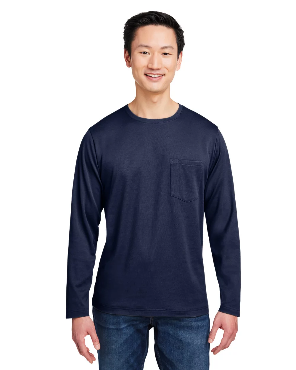 T-shirt à manches longues Harriton unisexe avec protection contre les accrocs et les taches.