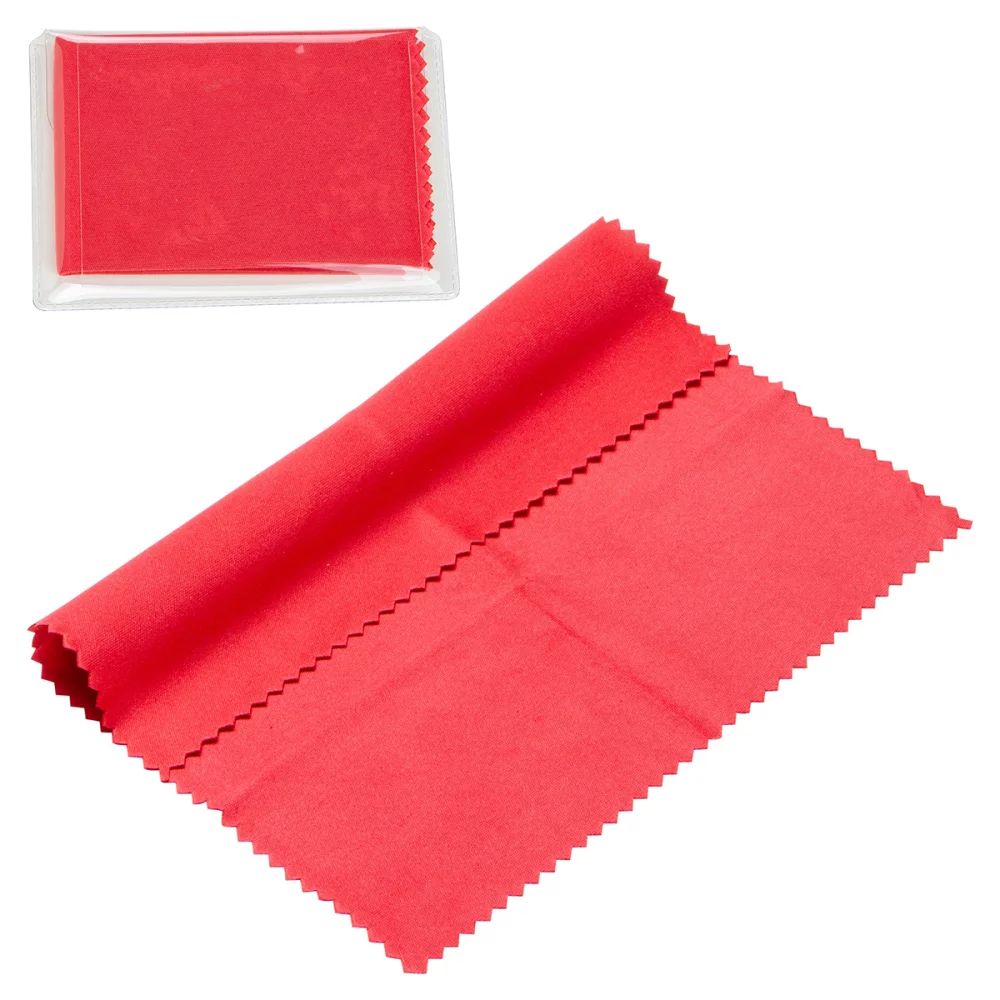 6" x 6" 220GSM Microfiber Cleaning Cloth in Clear PVC Case