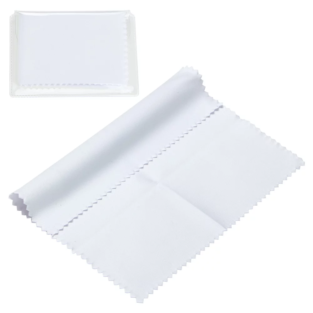 6" x 6" 220GSM Microfiber Cleaning Cloth in Clear PVC Case