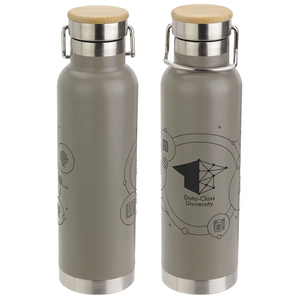 Cusano 22 oz Vacuum Insulated Stainless Steel Bottle with Bamboo Cap