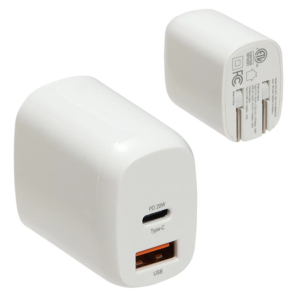 Chargeur Sonic 20W Fast USB-C PD avec double sortie