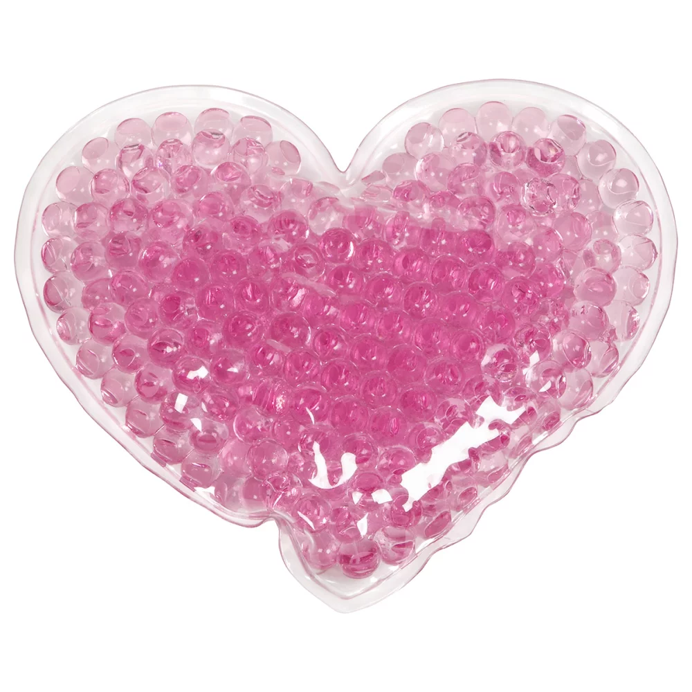 Grand pack chaud/froid en perles aqua en forme de cœur