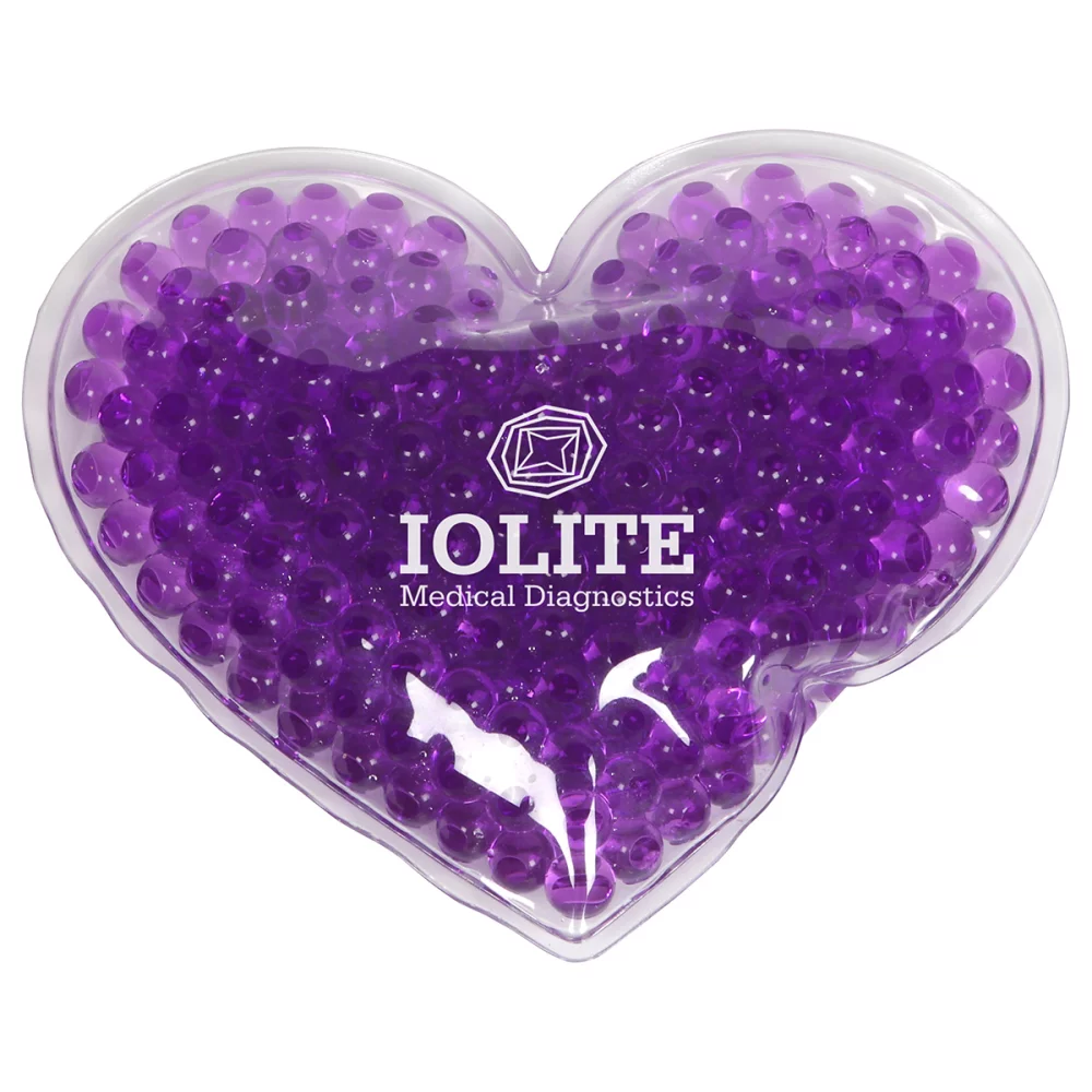 Grand pack chaud/froid en perles aqua en forme de cœur