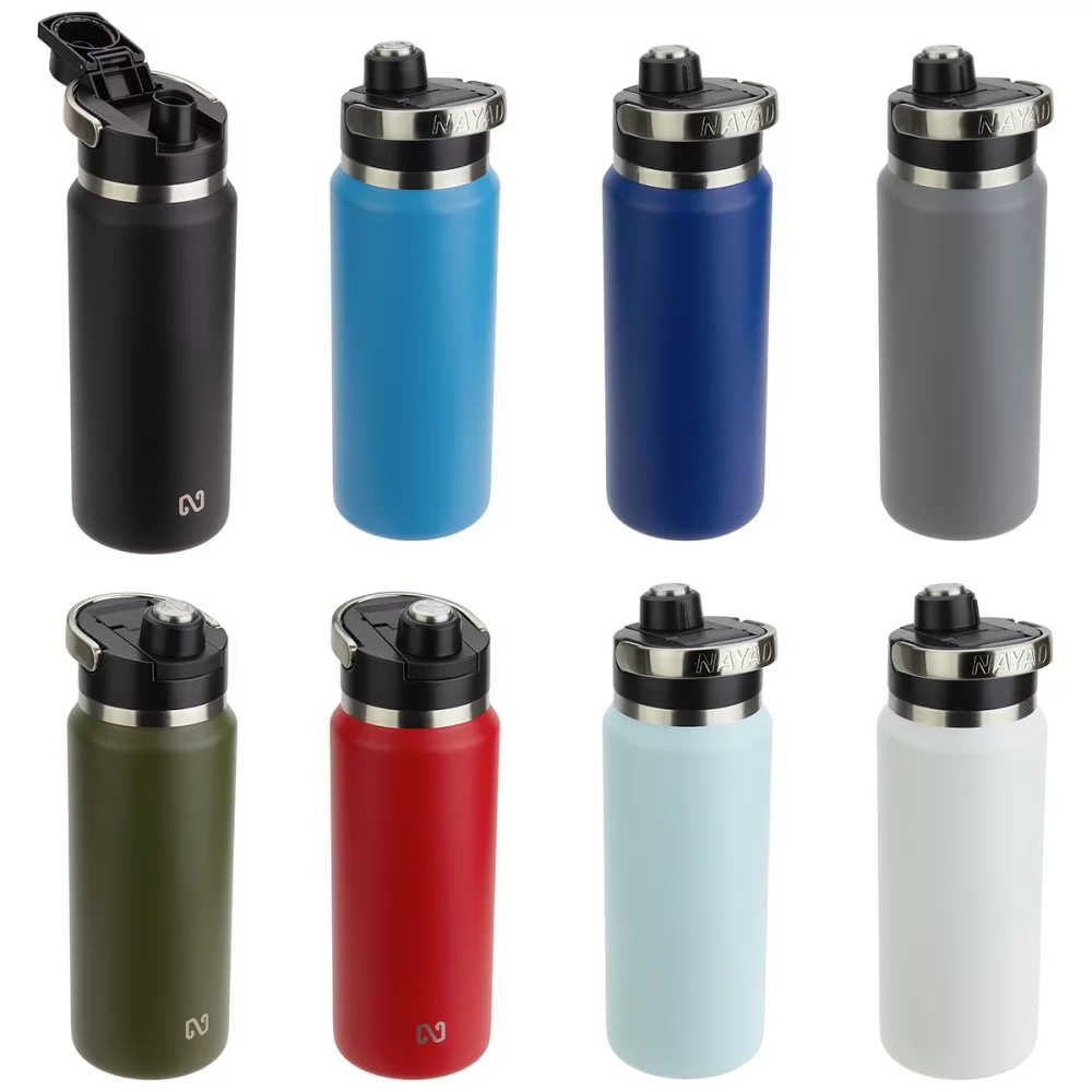 Bouteille en acier inoxydable double paroi de 26 oz NAYAD® Traveler avec bec verseur à vis