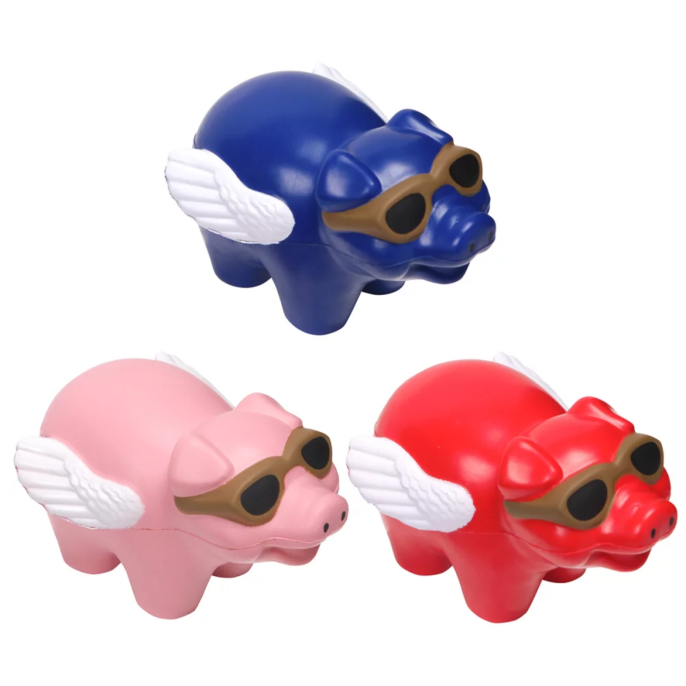 Soulageur de stress en forme de cochon volant