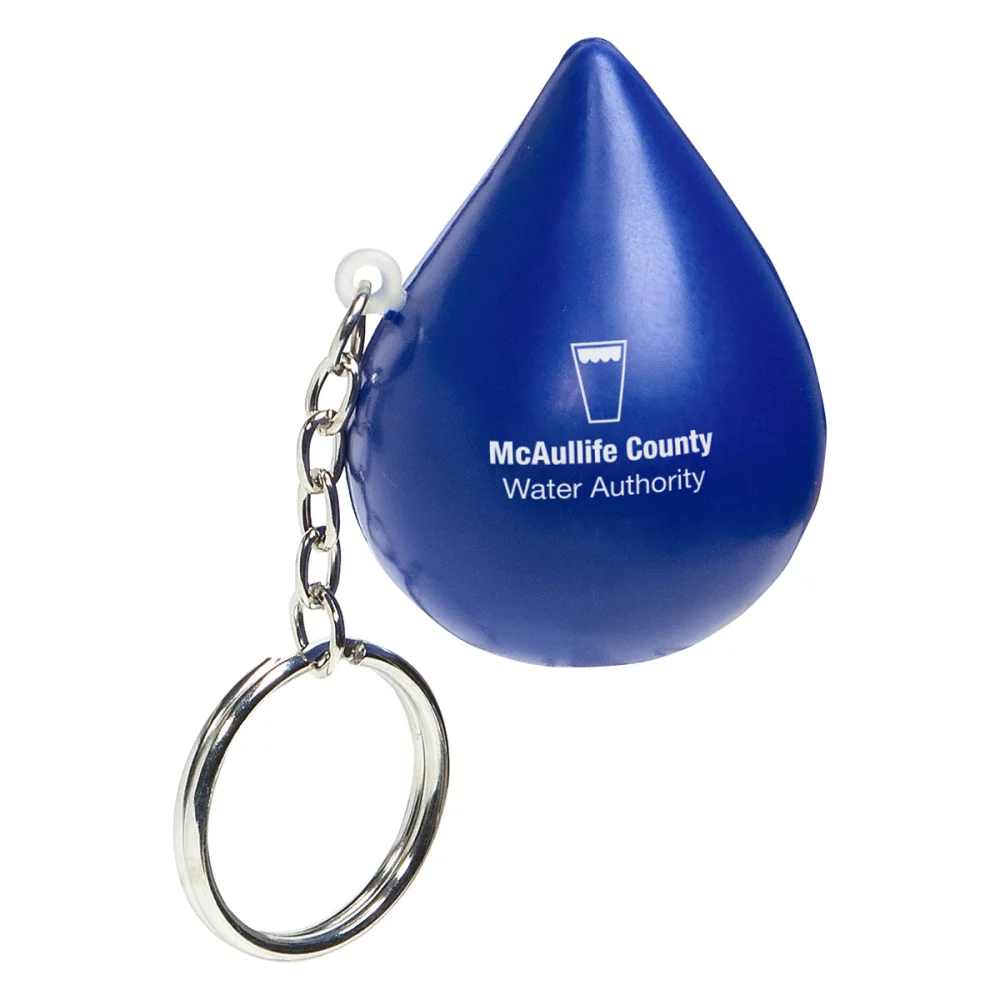 Porte-clés anti-stress en forme de goutte d'eau