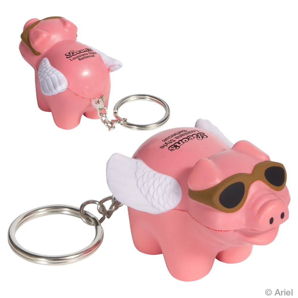 Porte-clés anti-stress en forme de cochon volant