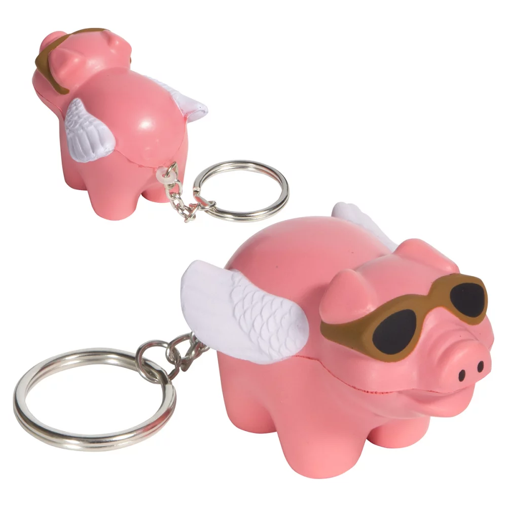 Porte-clés anti-stress en forme de cochon volant