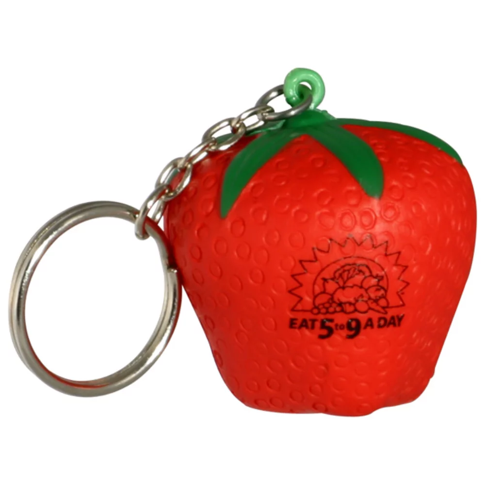 Porte-clés anti-stress fraise
