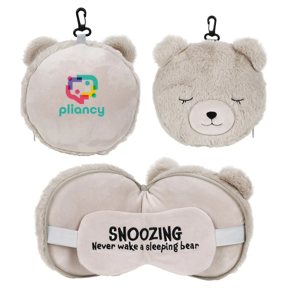 Ours en peluche Comfort Pals™ 2-en-1 oreiller masque de sommeil
