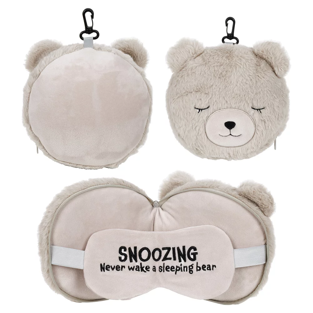 Ours en peluche Comfort Pals™ 2-en-1 oreiller masque de sommeil