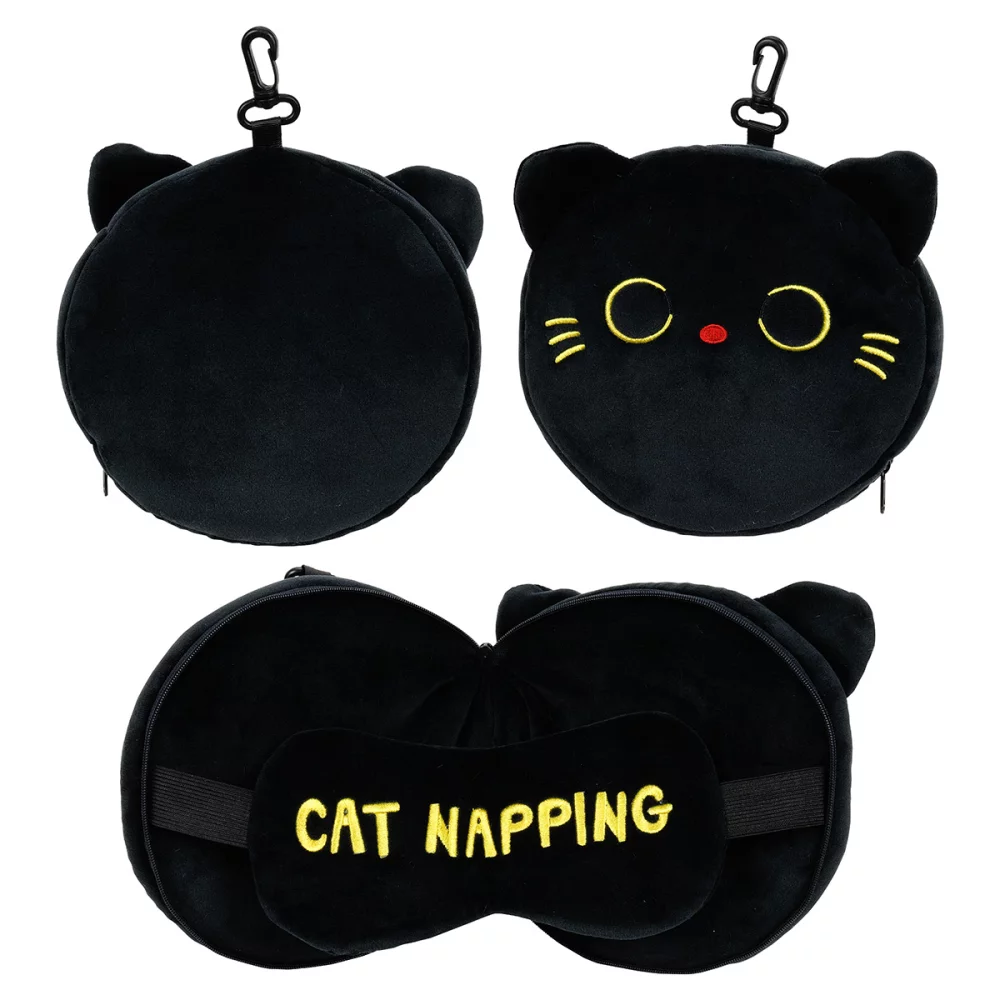 Coussin 2-en-1 et masque de sommeil Comfort Pals™ pour chat