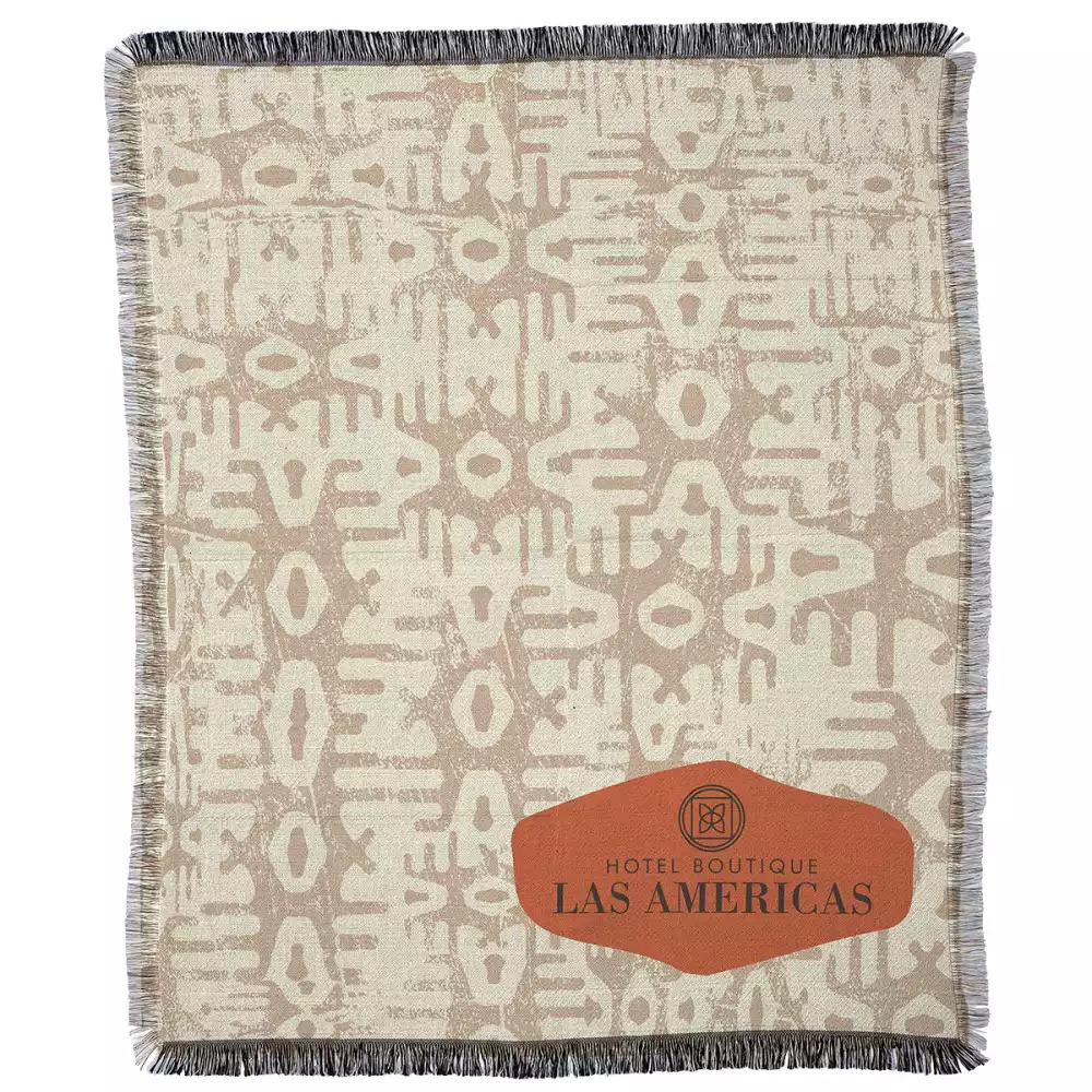 Tapisserie tissée à franges 50" x 60" 500GSM - Couleur intégrale