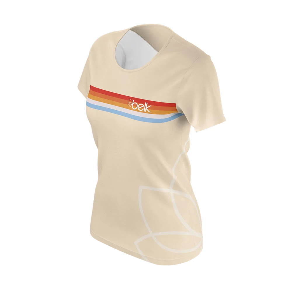 T-shirt à manches courtes pour femmes HAZEL Import avec impression par sublimation de teinture.