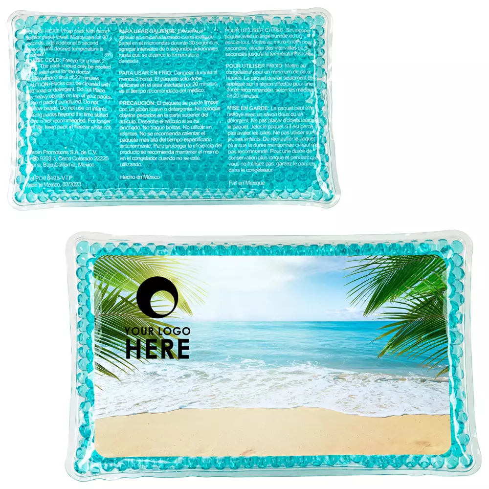 Paquet chaud/froid rectangulaire de grande taille Tropical Breeze Aqua Pearls™