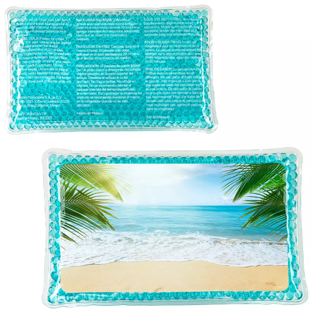 Paquet chaud/froid rectangulaire de grande taille Tropical Breeze Aqua Pearls™