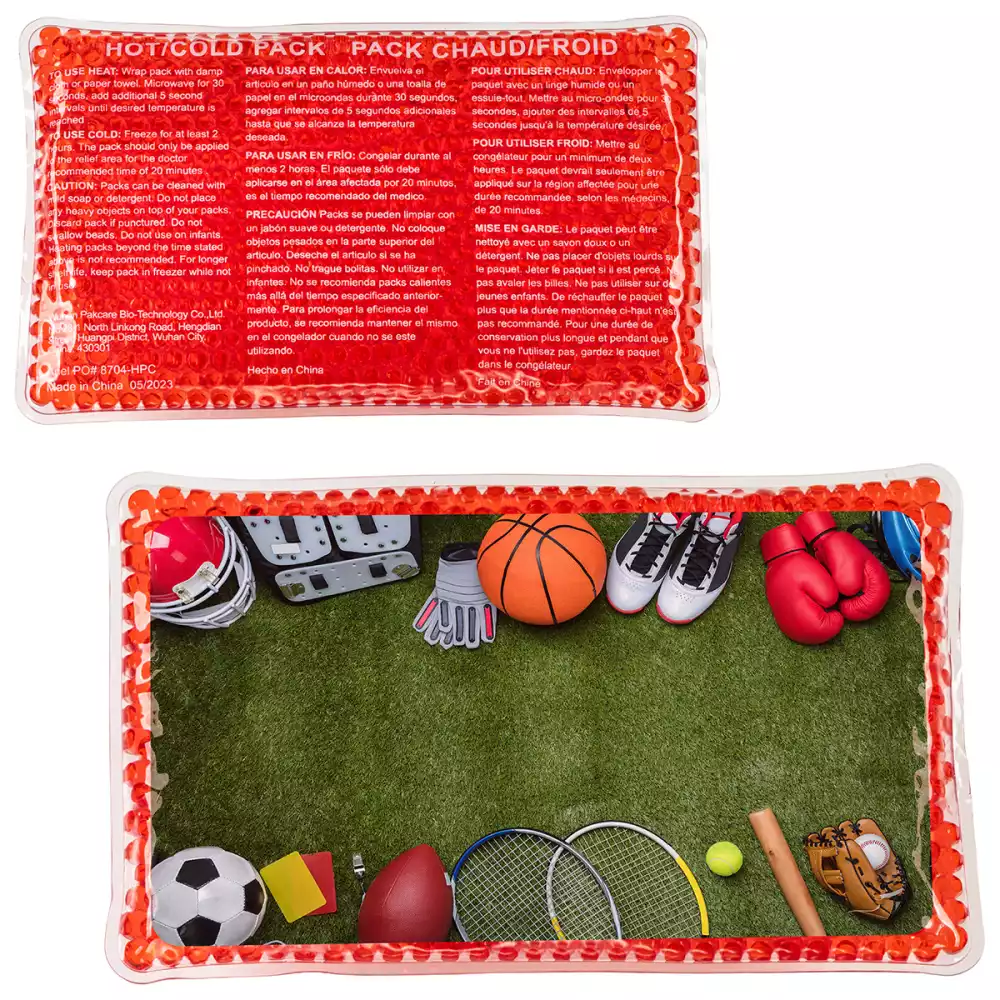 Pack chaud/froid rectangulaire de grande taille Aqua Pearls™ pour sports d'équipe