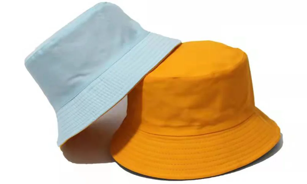 Chapeau seau en coton à double face