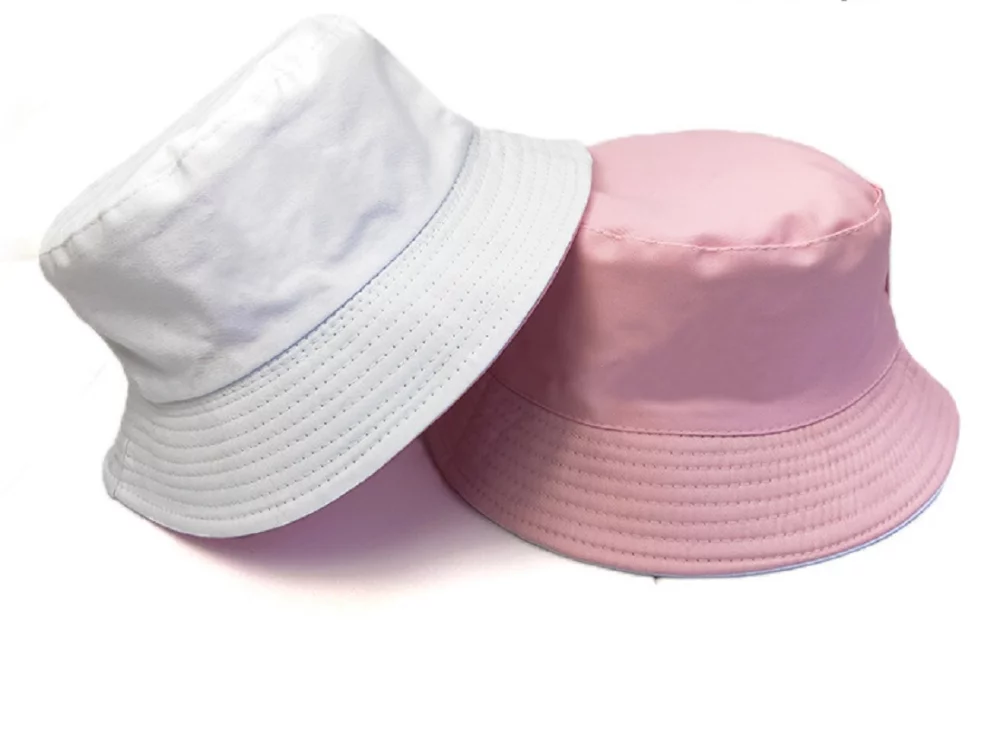 Chapeau seau en coton à double face