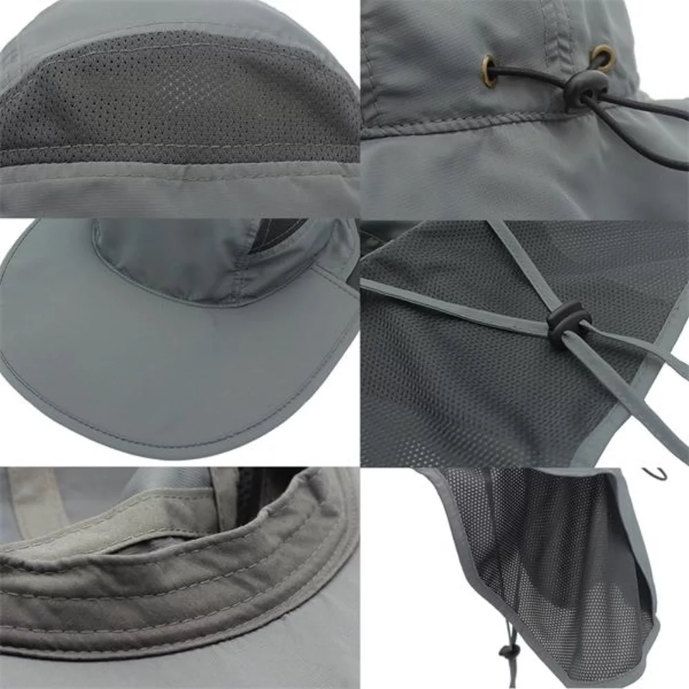 Chapeau de soleil/pêche en filet avec cape pour le cou