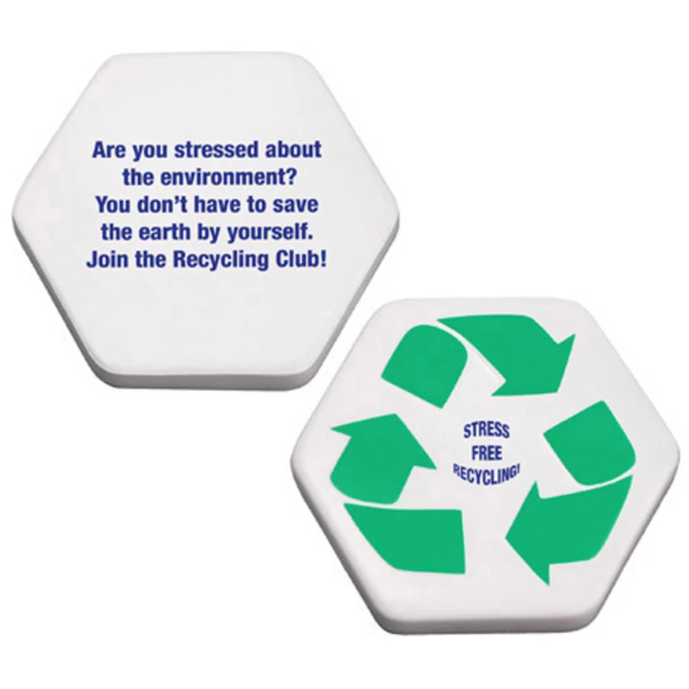 Soulageur de stress avec symbole de recyclage