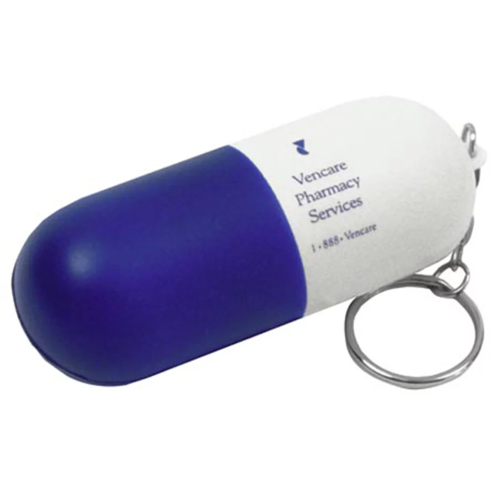 Porte-clés anti-stress en forme de capsule
