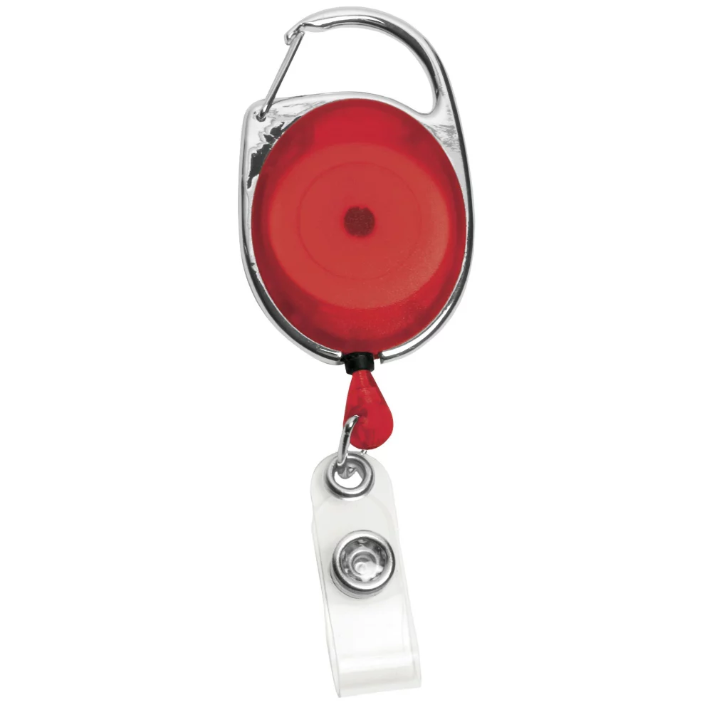 30" Carabiner Style Retractable Badge Reel (1 3/8"x2") Non-Printed with Metal Slip Clip