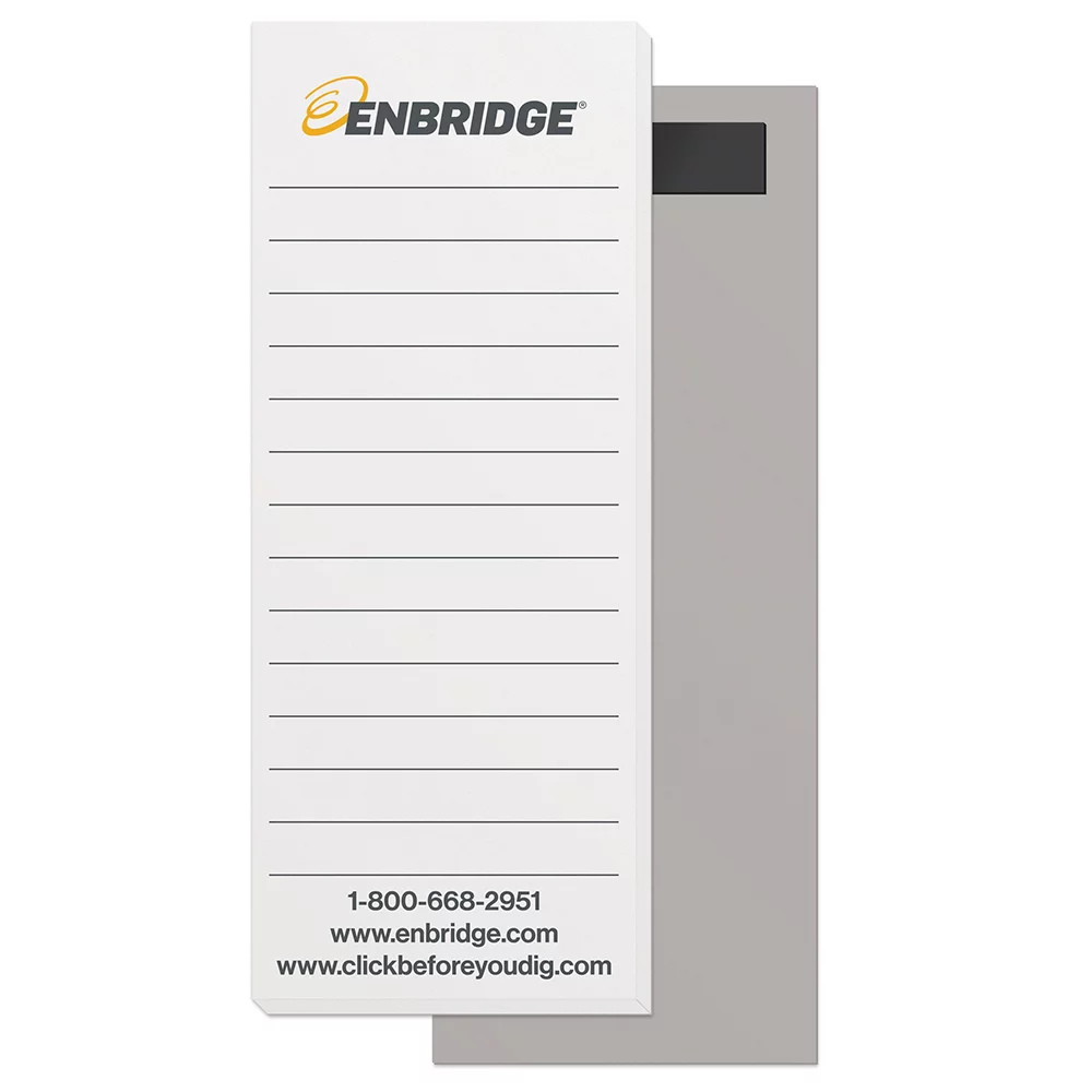 Bloc-notes magnétiques de 50 pages avec impression personnalisée en 2 couleurs (2,75"x7")