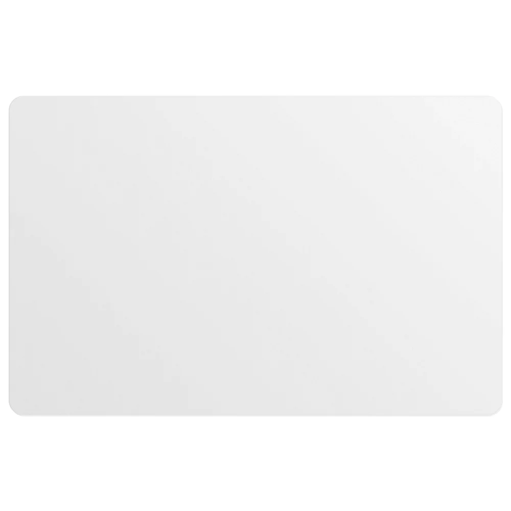 Set de table en caoutchouc synthétique blanc de 1/16" d'épaisseur, rectangle de 11" x 17" avec coins arrondis, impression en couleur unie.