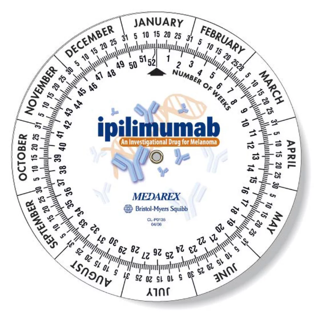 Calculateur de date en plastique blanc (diamètre de 6 pouces), couleur pleine